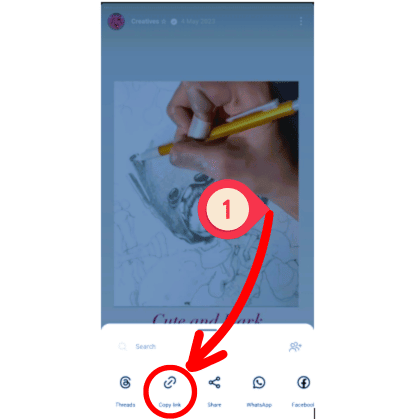 Copy the Instagram Story link